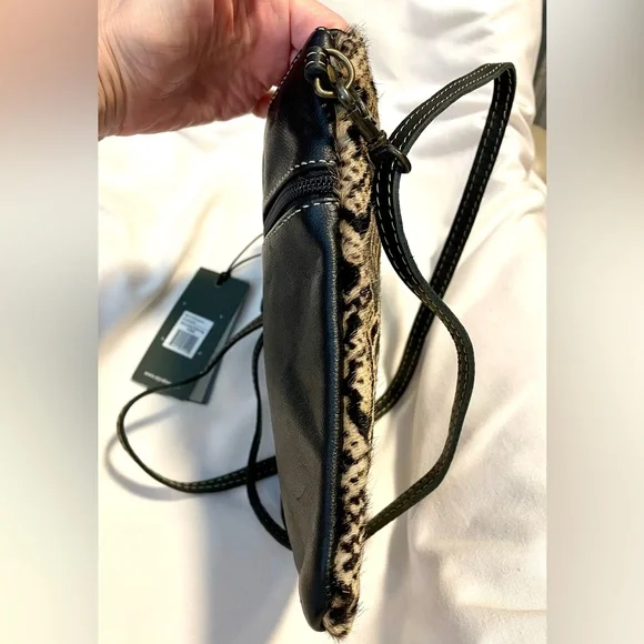 *NWT* Myra Bag Faux Snakeskin Print & Black Cowhide Leather - Small Crossbody - Picture 4 of 7